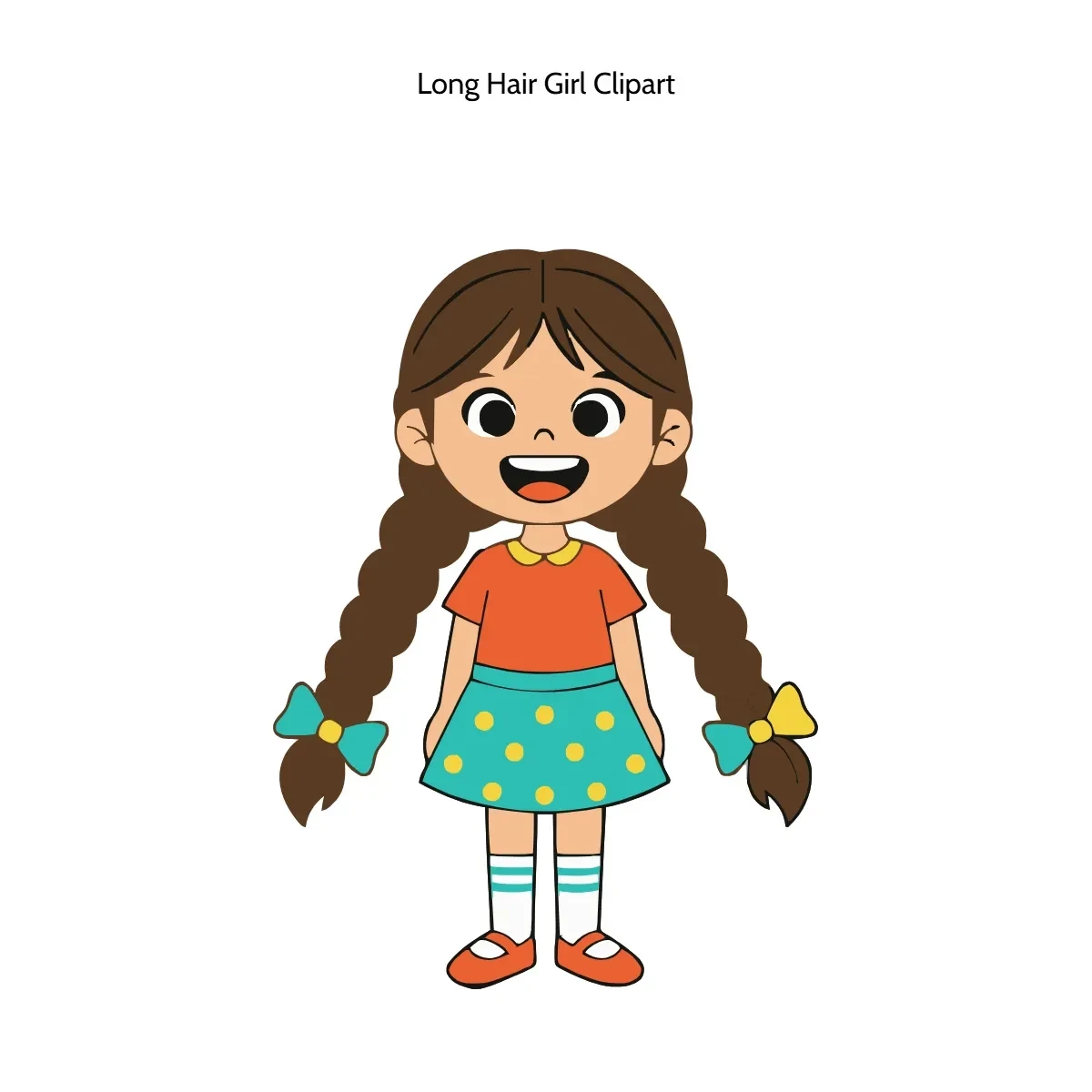Free Long Hair Girl Vector Clipart (PNG, SVG) to Edit Online