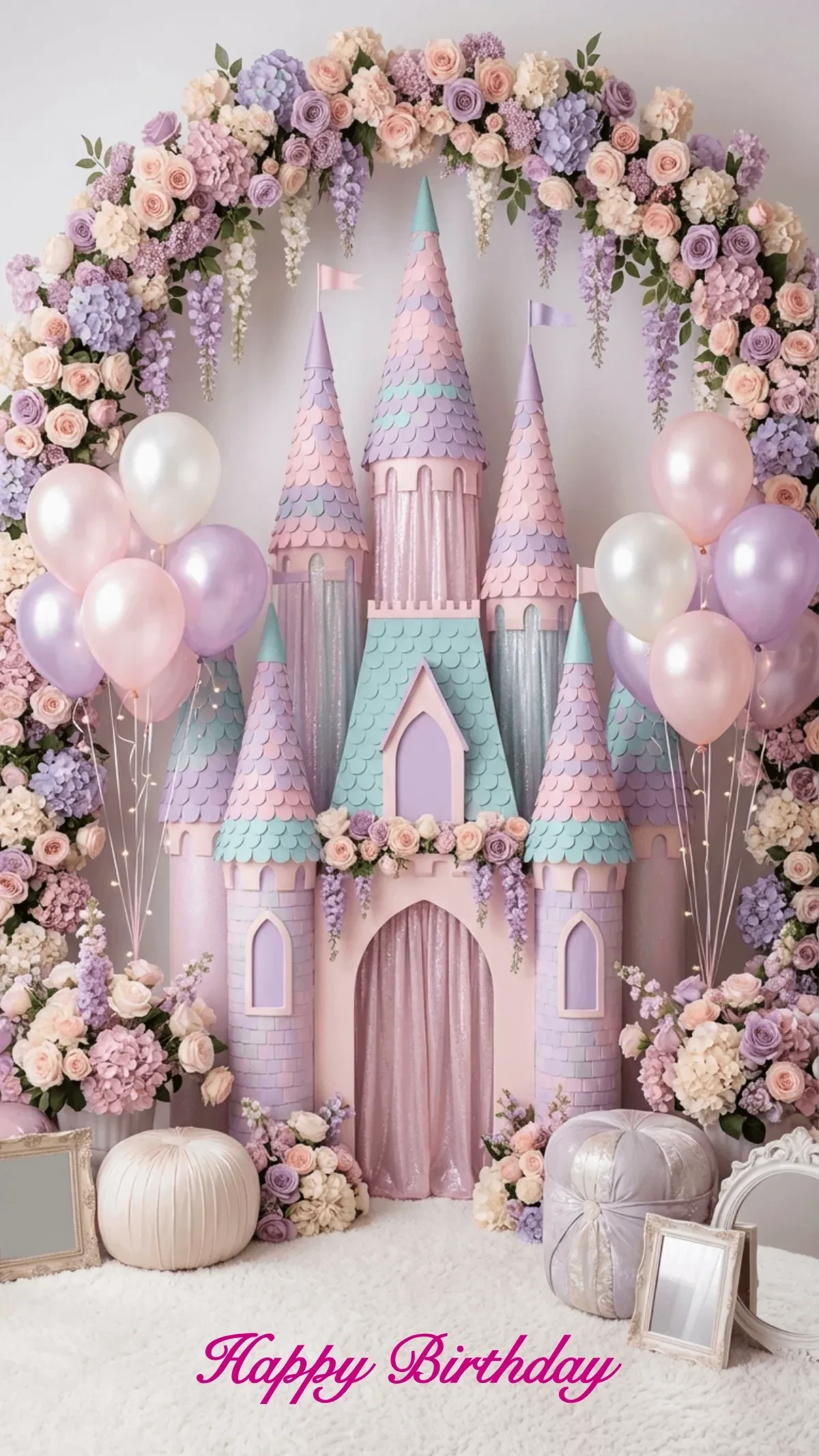 Free Princess Birthday Background Template to Edit Online