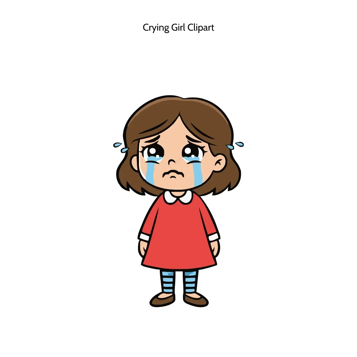 Free Crying Girl Vector Clipart (PNG, SVG) to Edit Online