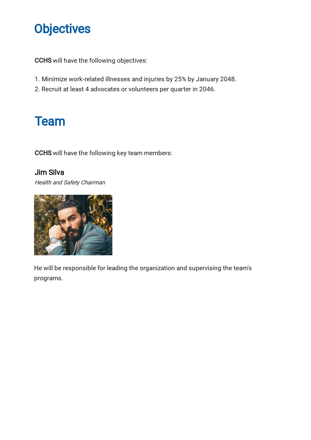 Health and Safety Action Plan Template in Google Docs, Word, Apple
