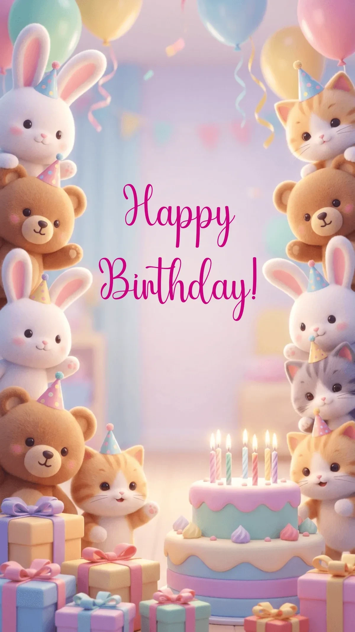Free Cartoon Birthday Background Template to Edit Online