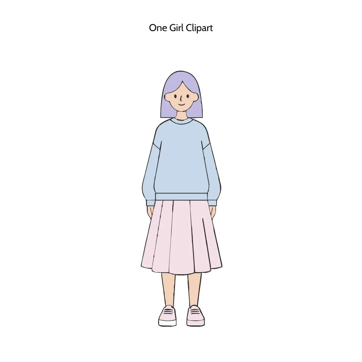 Free One Girl Clipart Template to Edit Online