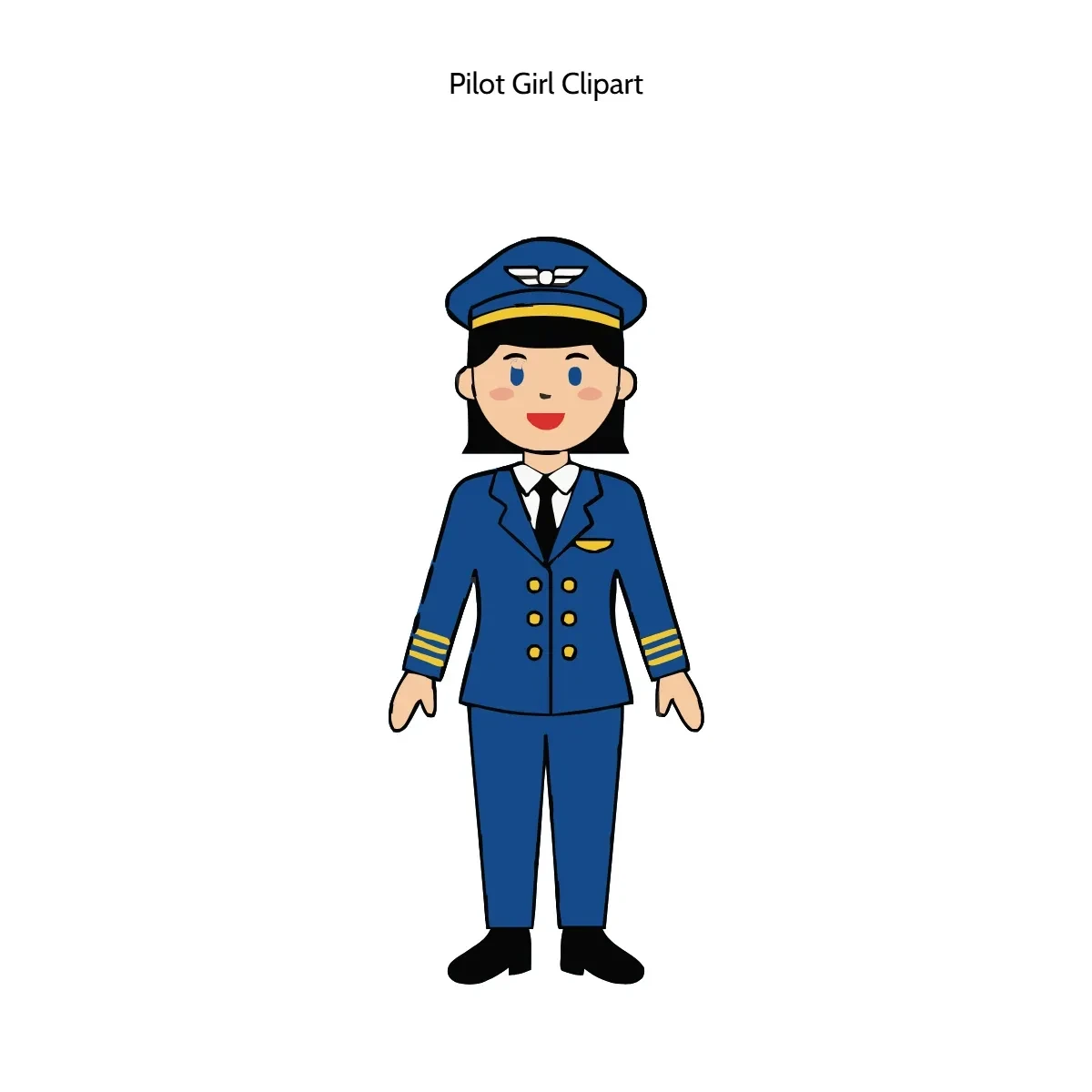 Free Pilot Girl Clipart Template to Edit Online