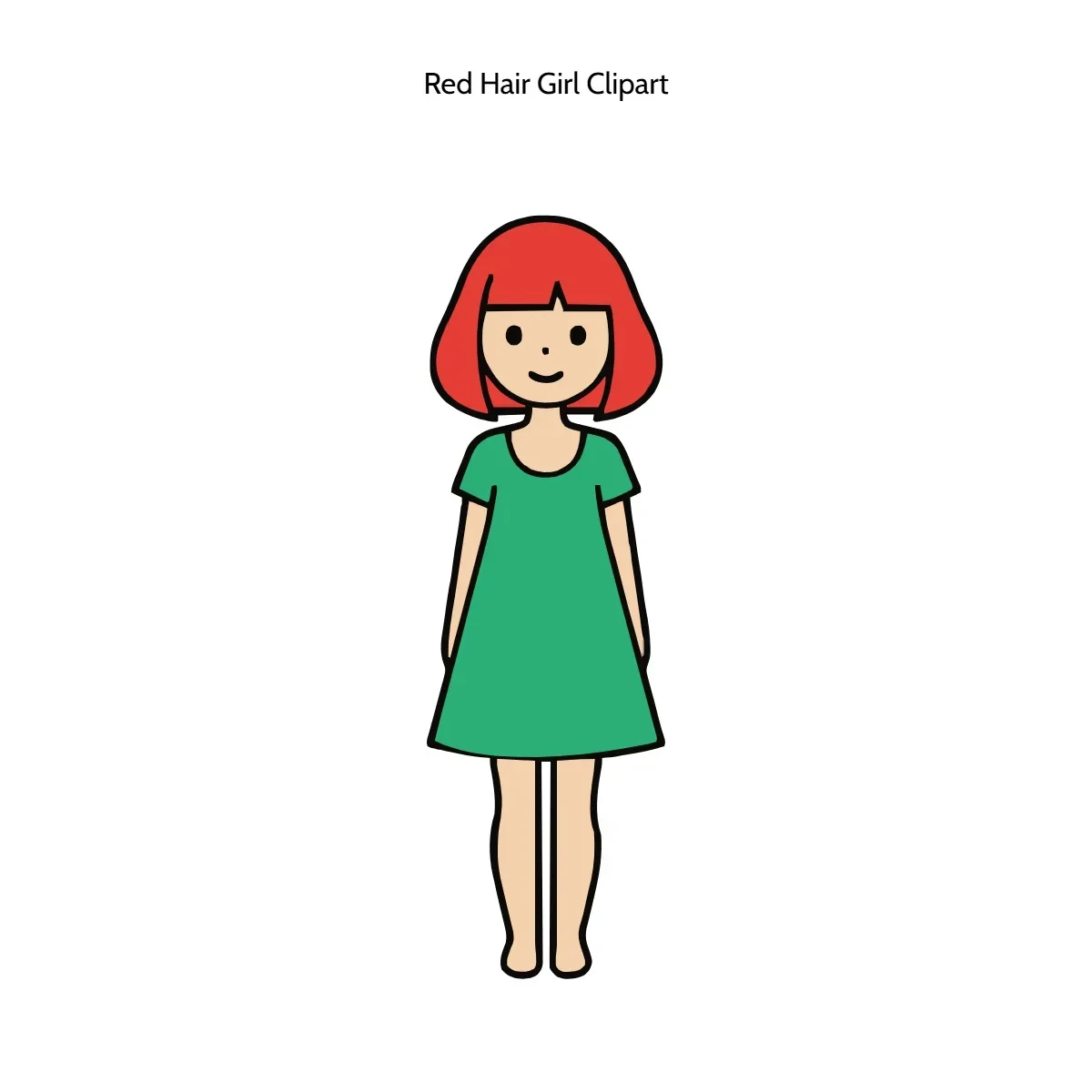 Free Red Hair Girl Clipart Template to Edit Online