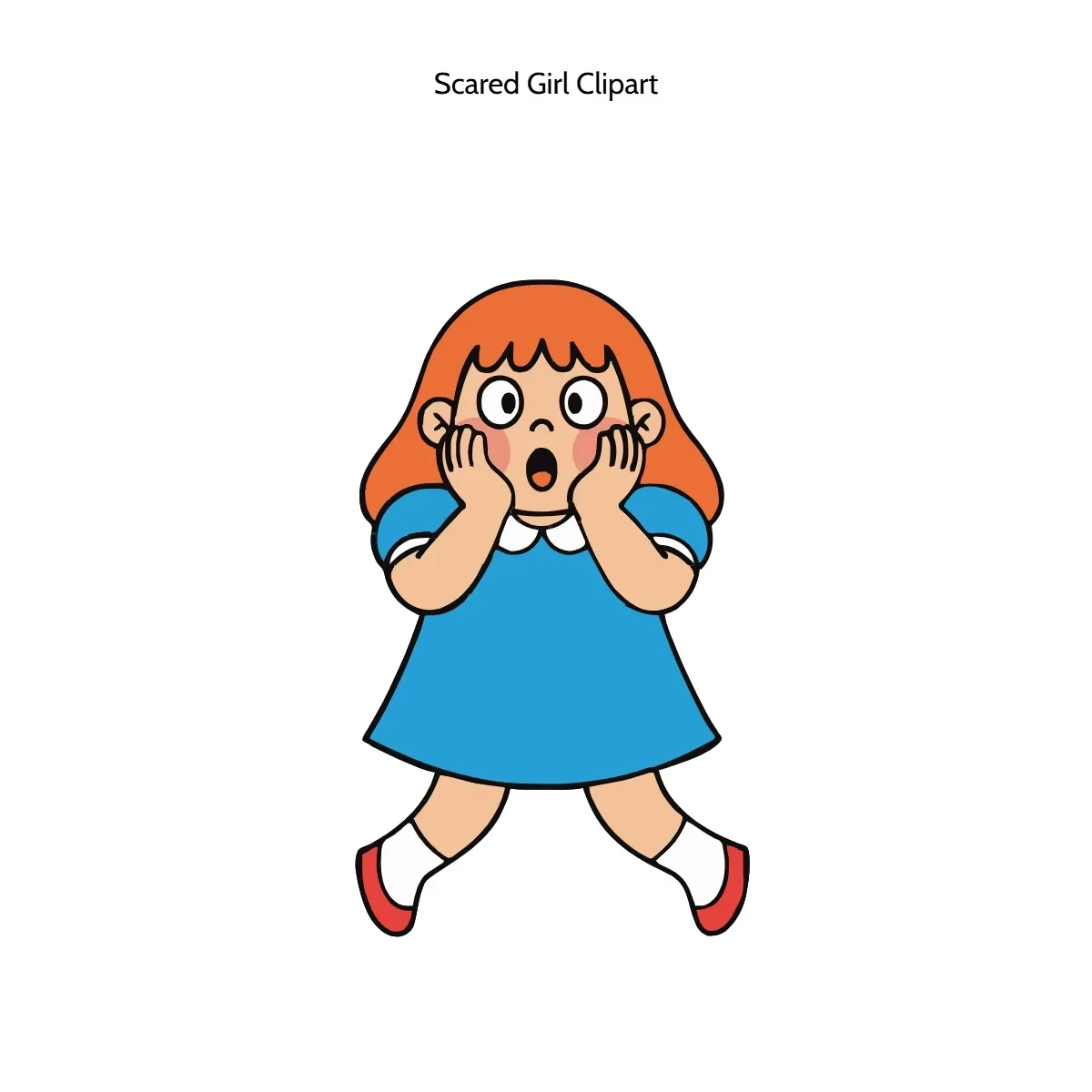 Free Scared Girl Clipart Template to Edit Online
