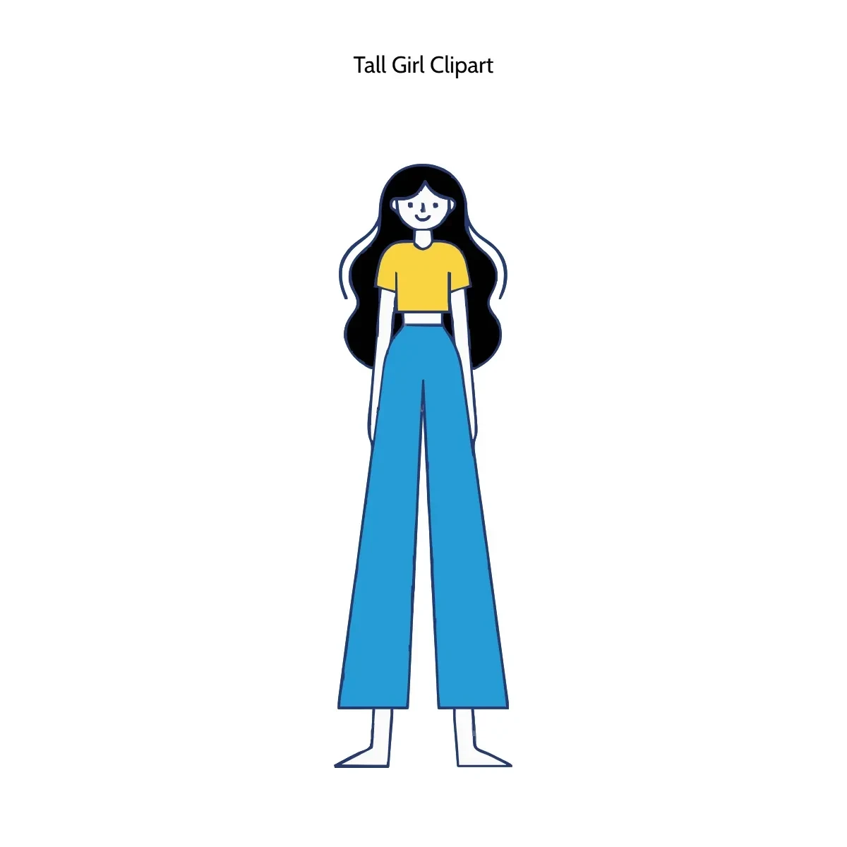 Free Tall Girl Clipart Template to Edit Online