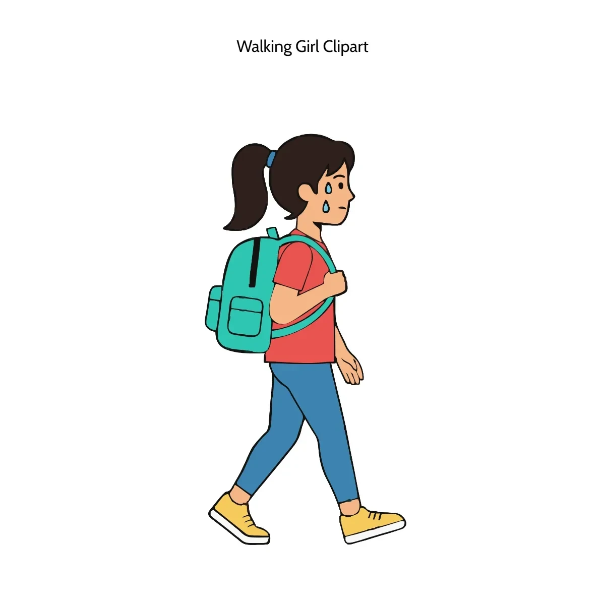 Free Walking Girl Clipart Template to Edit Online