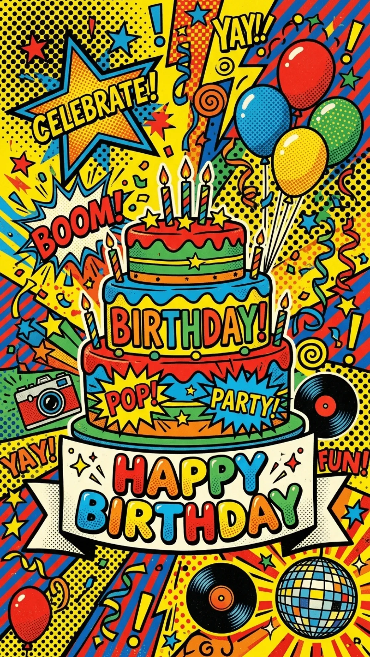 Free Retro Birthday Background Template to Edit Online