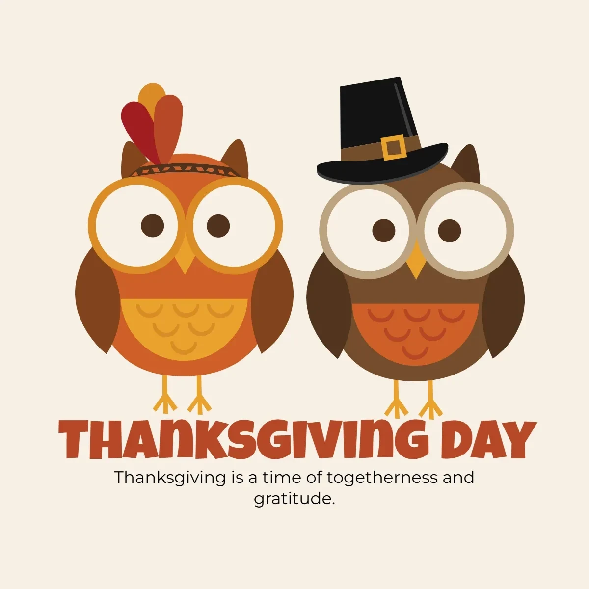 Free Thanksgiving Day Owl Clip Art Template to Edit Online
