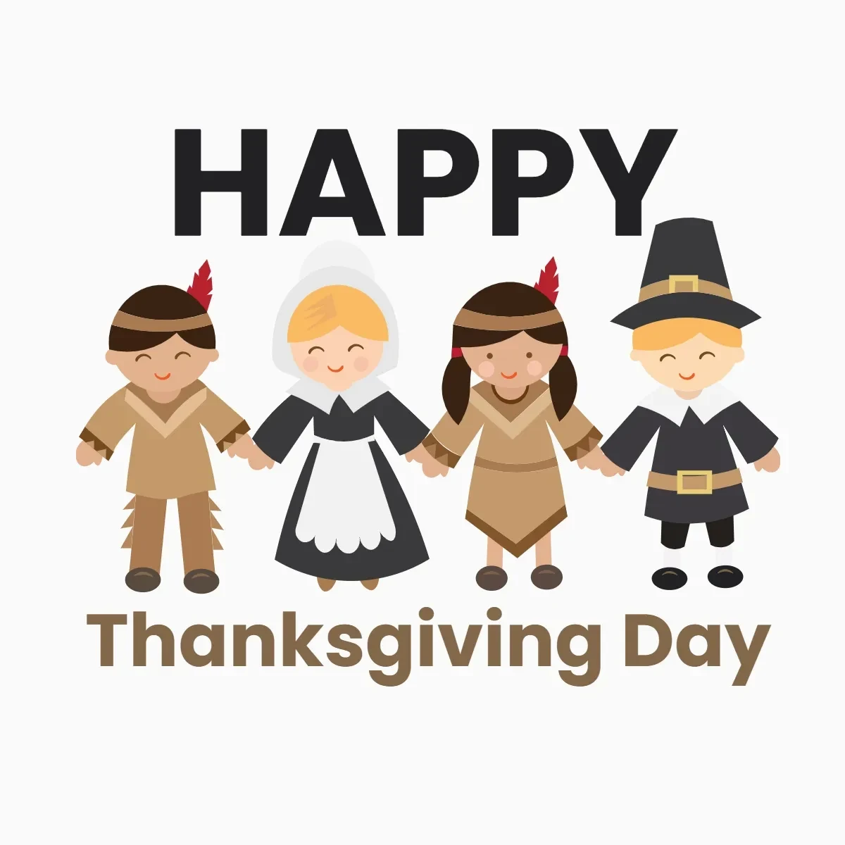 Free Thanksgiving Day kids Clip Art Template to Edit Online