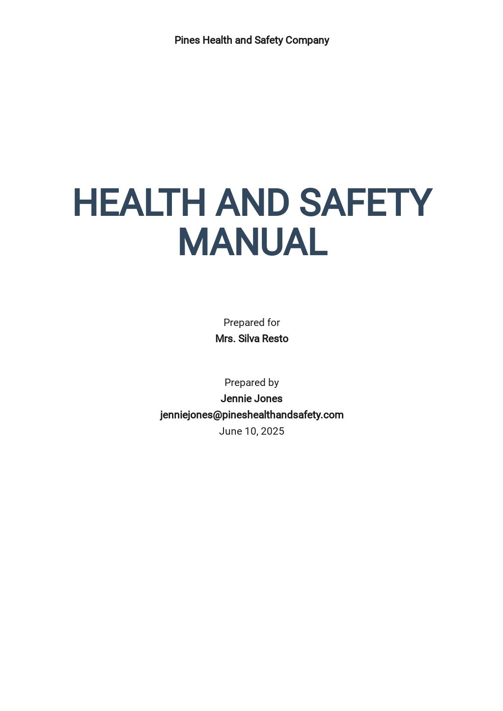 Health and Safety Action Plan Template Google Docs, Word, Apple Pages