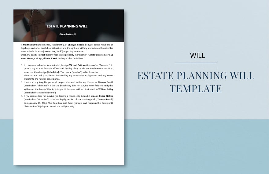 Estate Planning Will Template