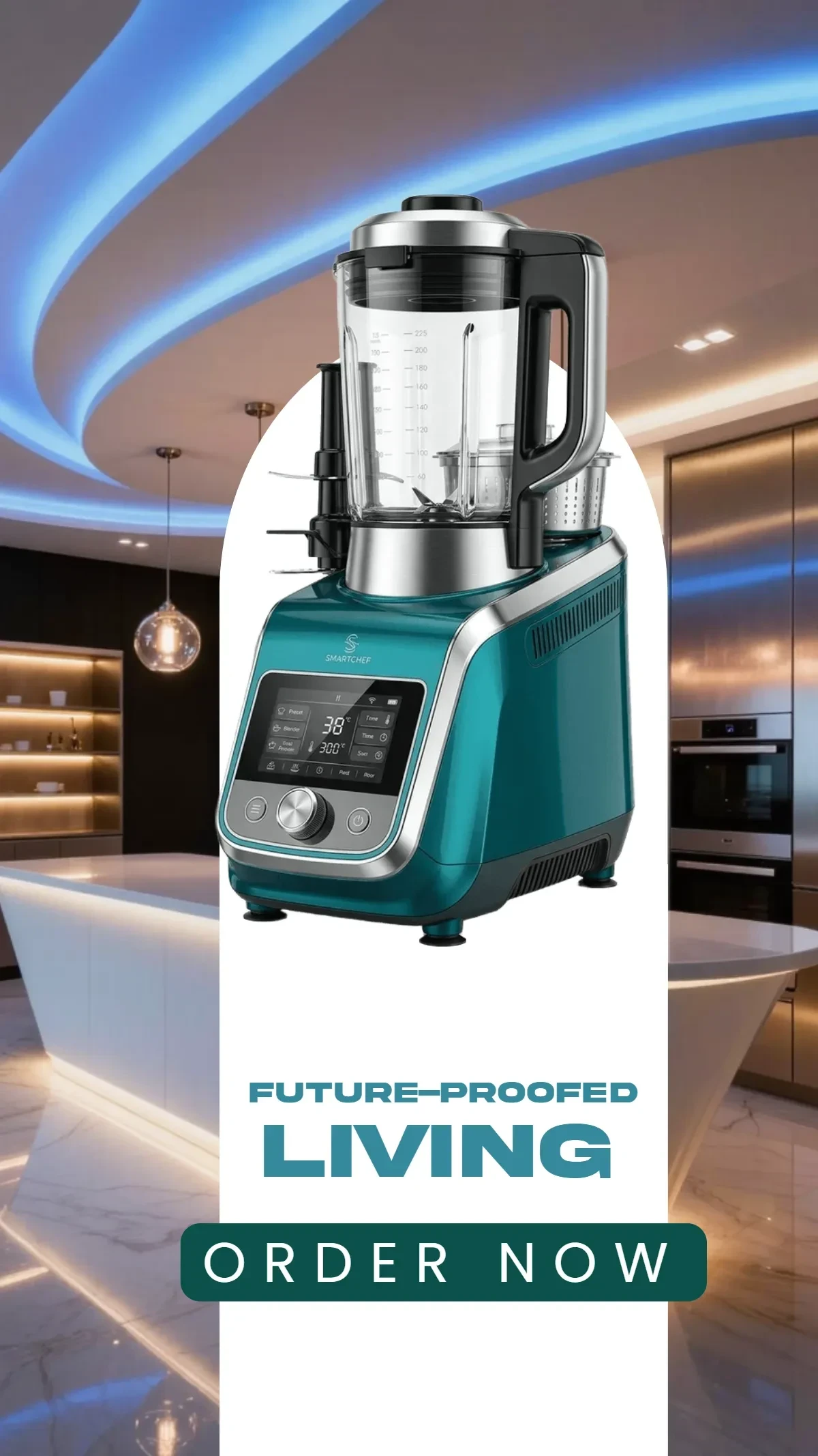 Free High-Tech Kitchen Background Template to Edit Online