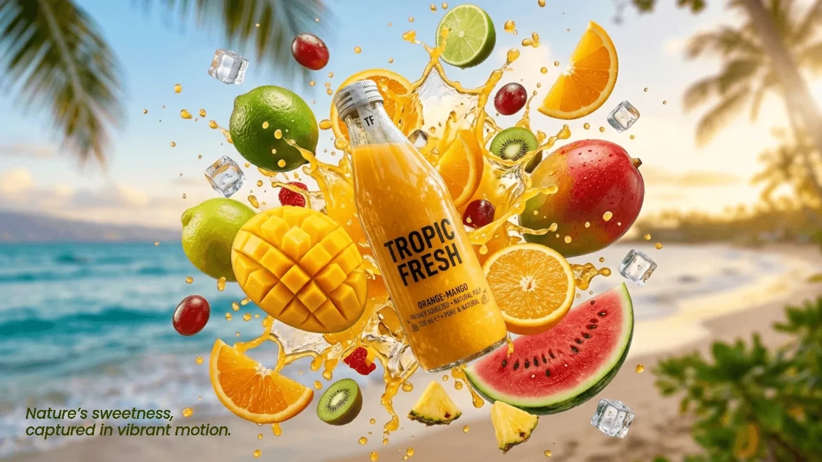 Free Fresh Fruit Splash Background Template to Edit Online