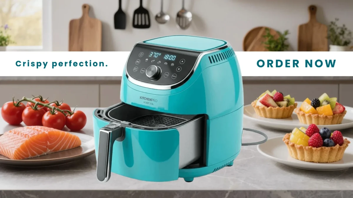 Free Air Fryer Kitchen Background Template to Edit Online