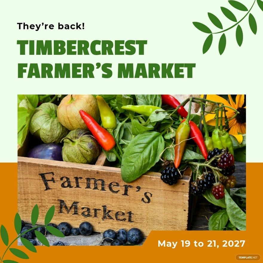 Free Farmers Market Facebook Carousel Ad Template