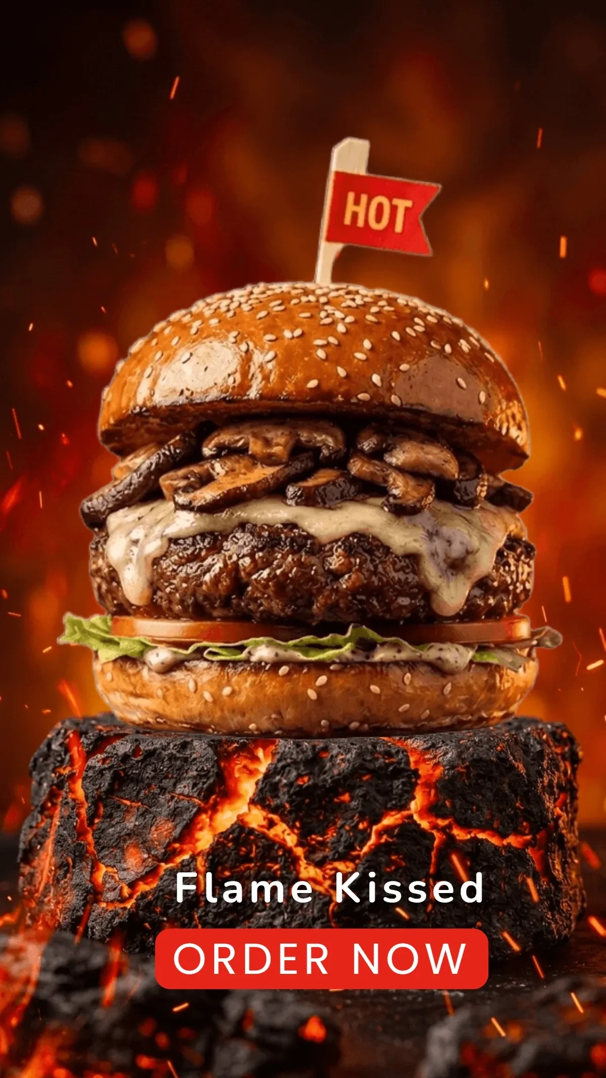 Free Gourmet Burger Close-Up Background Template to Edit Online