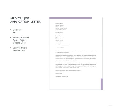 Free Nursing Application Letter Template: Download 700+ Letters in Word