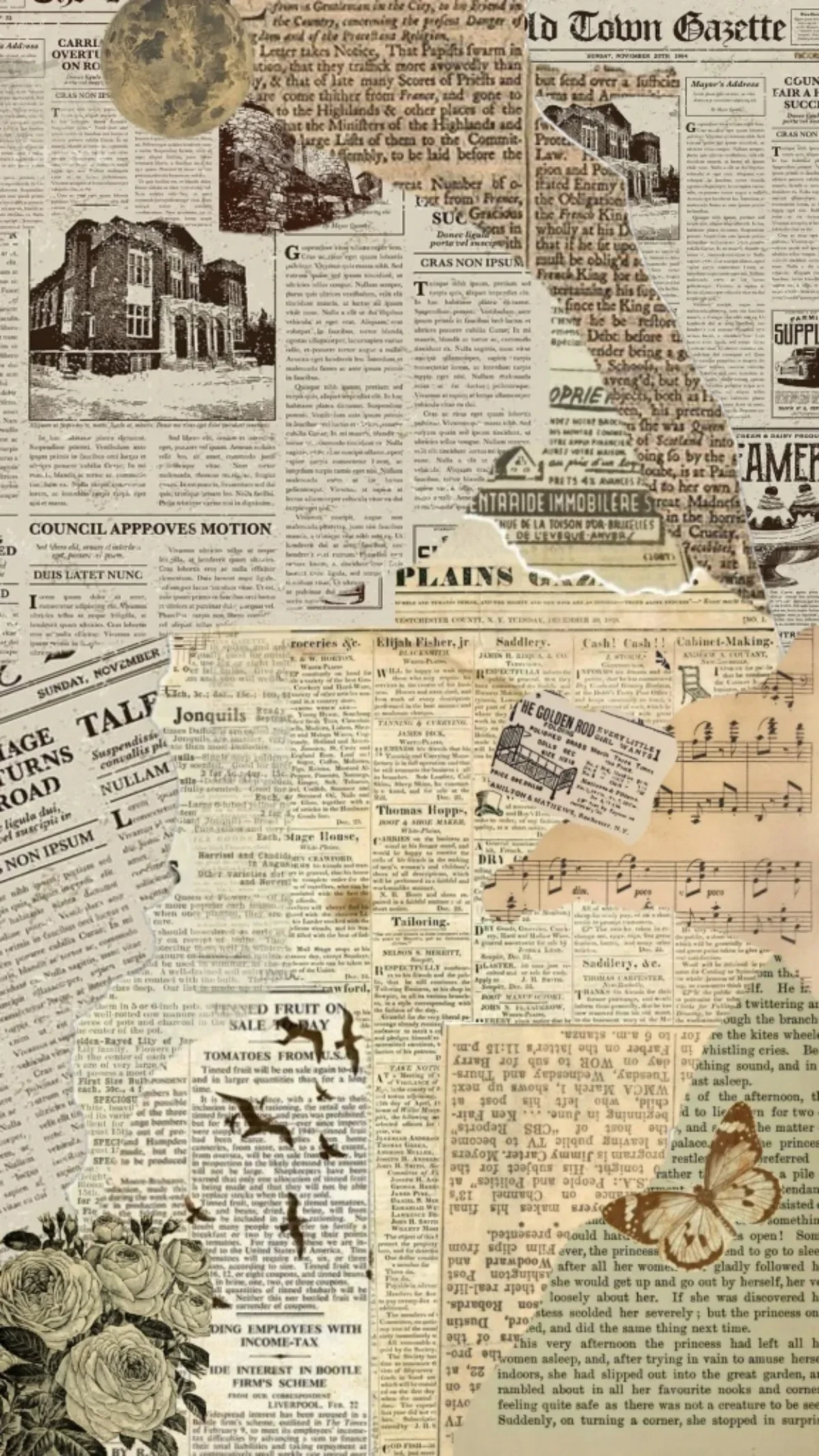 Free Old Newspaper Vintage Background Template to Edit Online