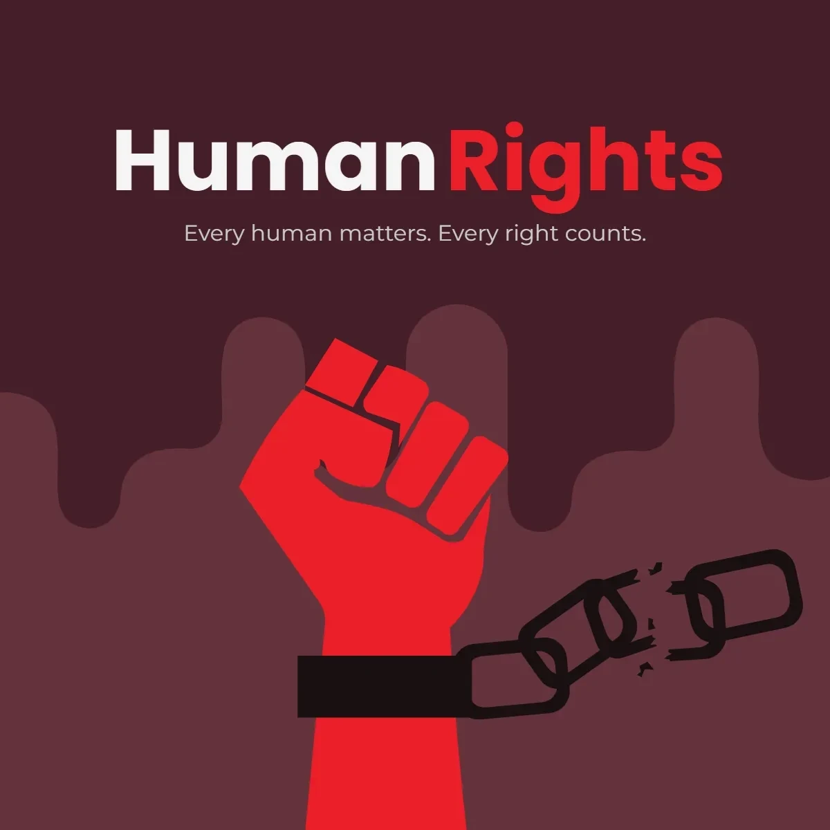 Free Human Rights Day Dark Clip Art Template to Edit Online