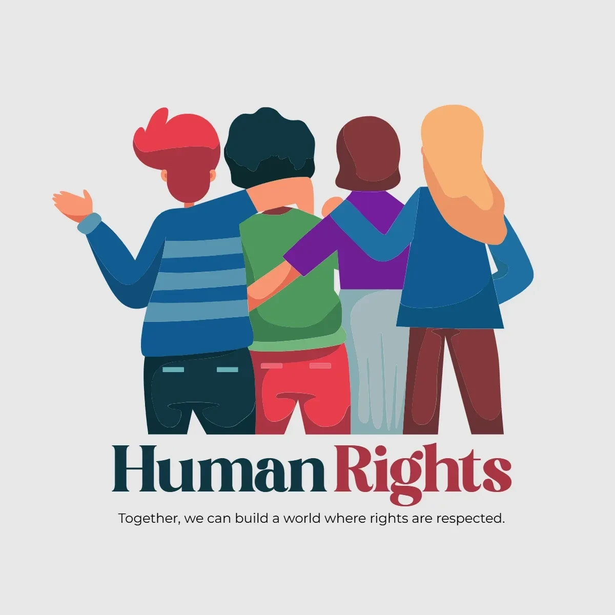 Free Human Rights Day People Clip Art Template to Edit Online