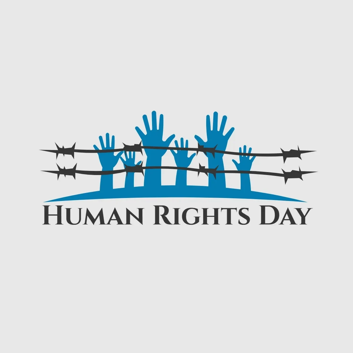 Free Human Rights Day Simple Clip Art Template to Edit Online