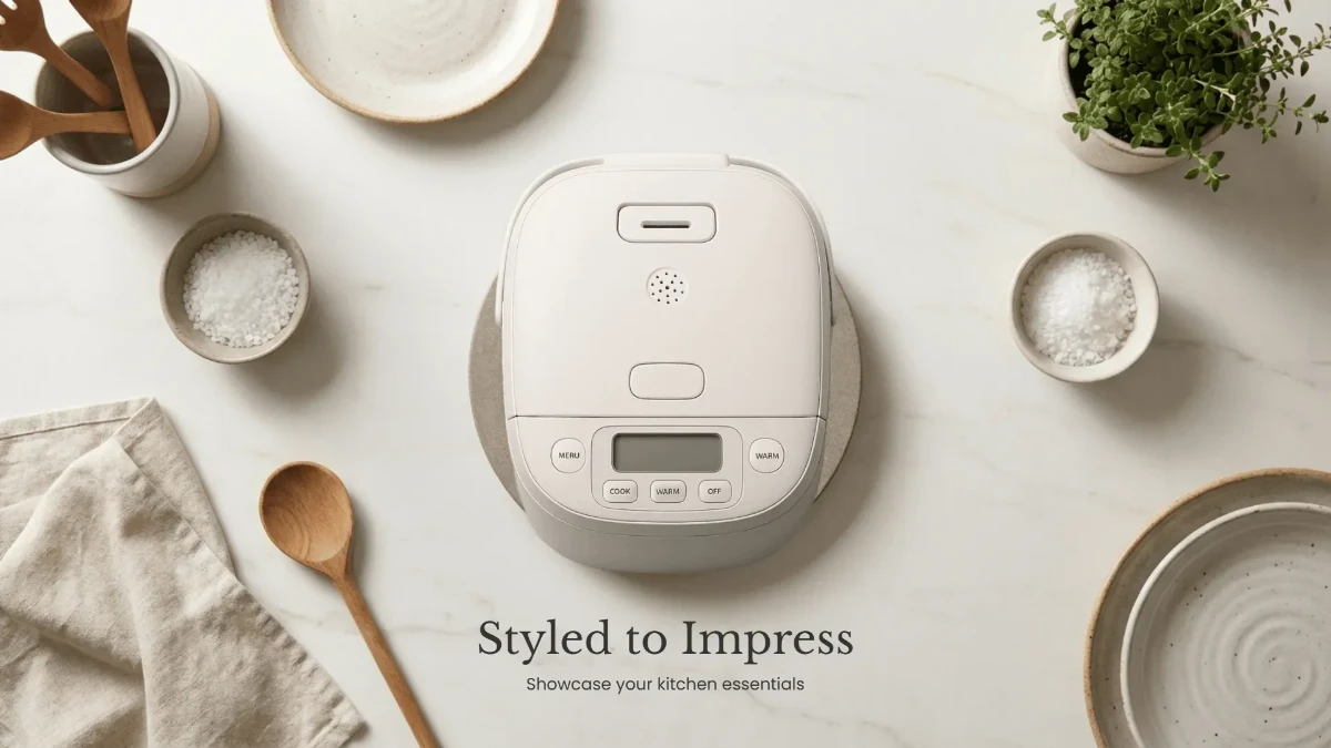 Free Kitchen Appliance Flat Lay Background Template to Edit Online