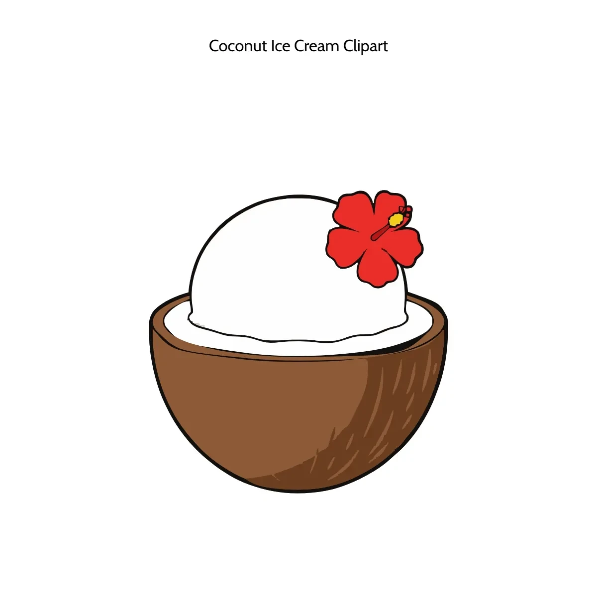Free Coconut Ice Cream Vector Clipart (PNG, SVG) to Edit Online