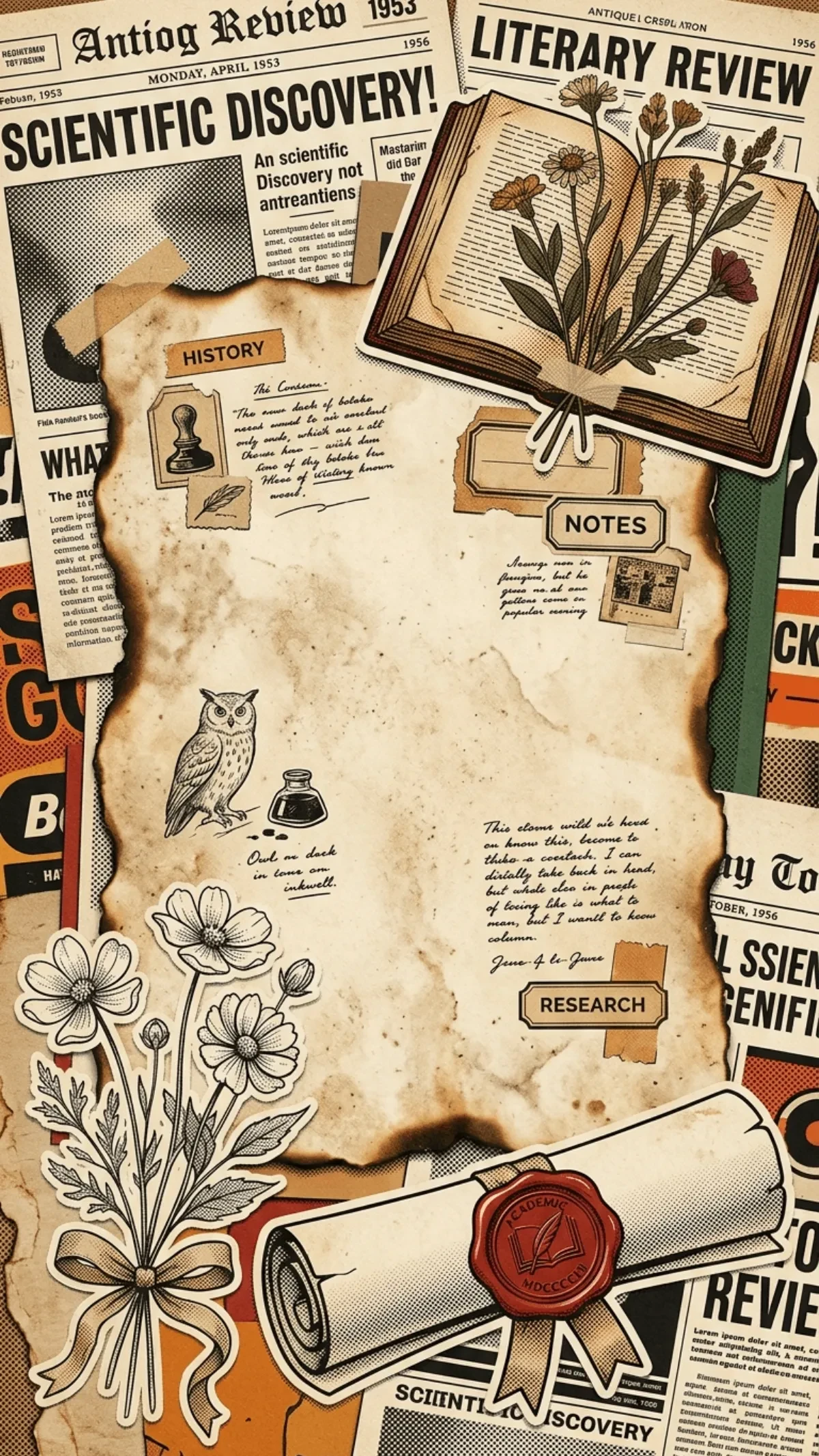 Free Old Book Page Vintage Background Template to Edit Online