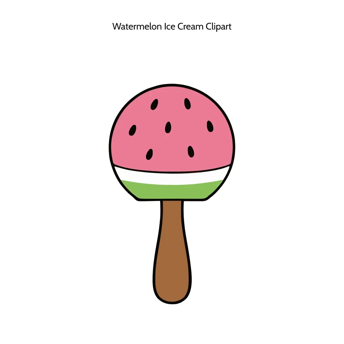 Free Watermelon Ice Cream Vector Clipart (PNG, SVG) to Edit Online