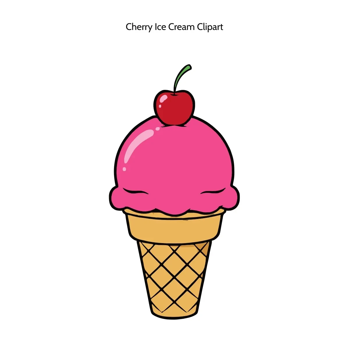 Free Cherry Ice Cream Vector Clipart (PNG, SVG) to Edit Online