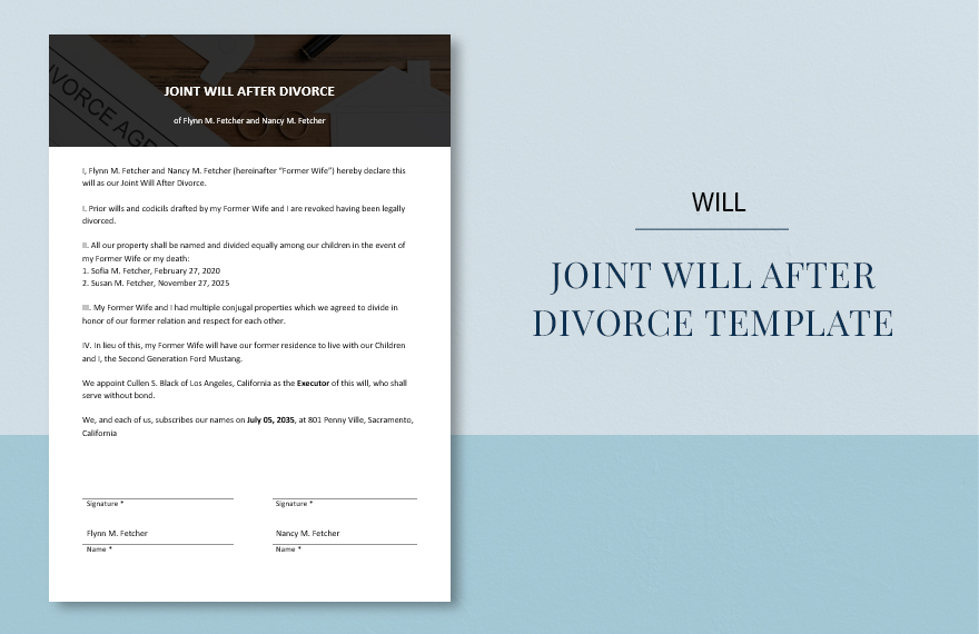 Joint Will Templates In Word FREE Download Template