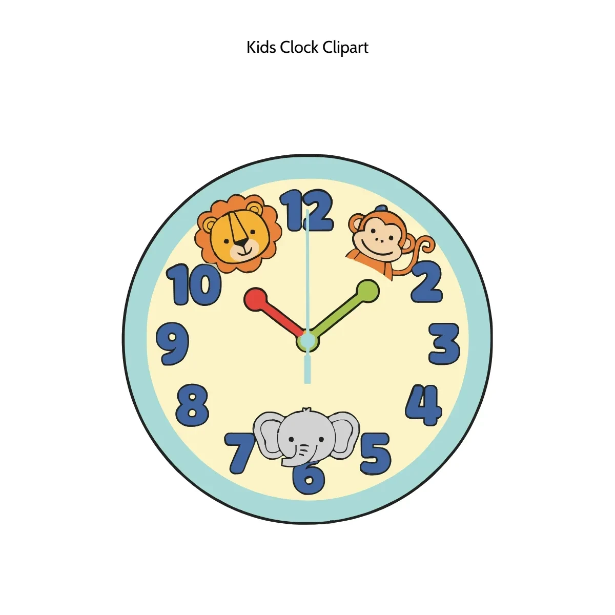 Free Kids Clock Clipart Template to Edit Online
