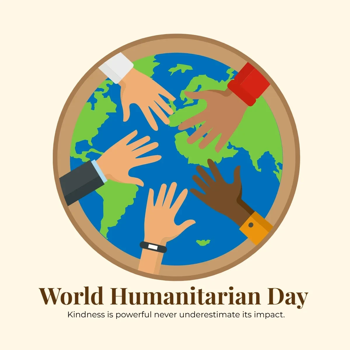Free World Humanitarian Vector Day Clip Art Template to Edit Online