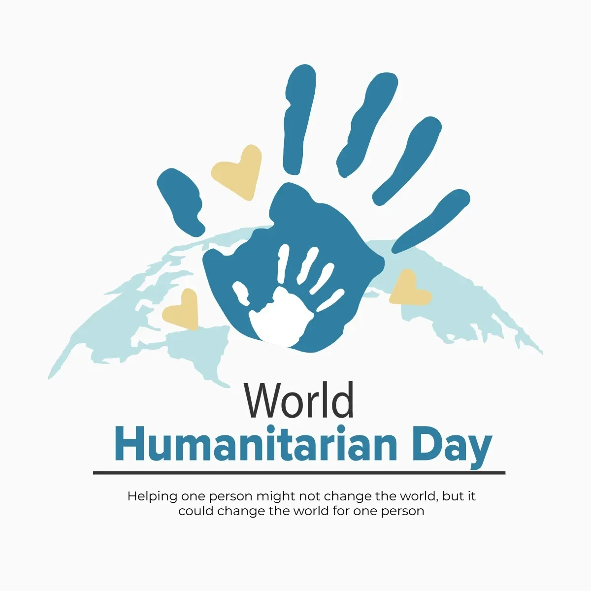 Free World Humanitarian Day Blue Clip Art Template to Edit Online