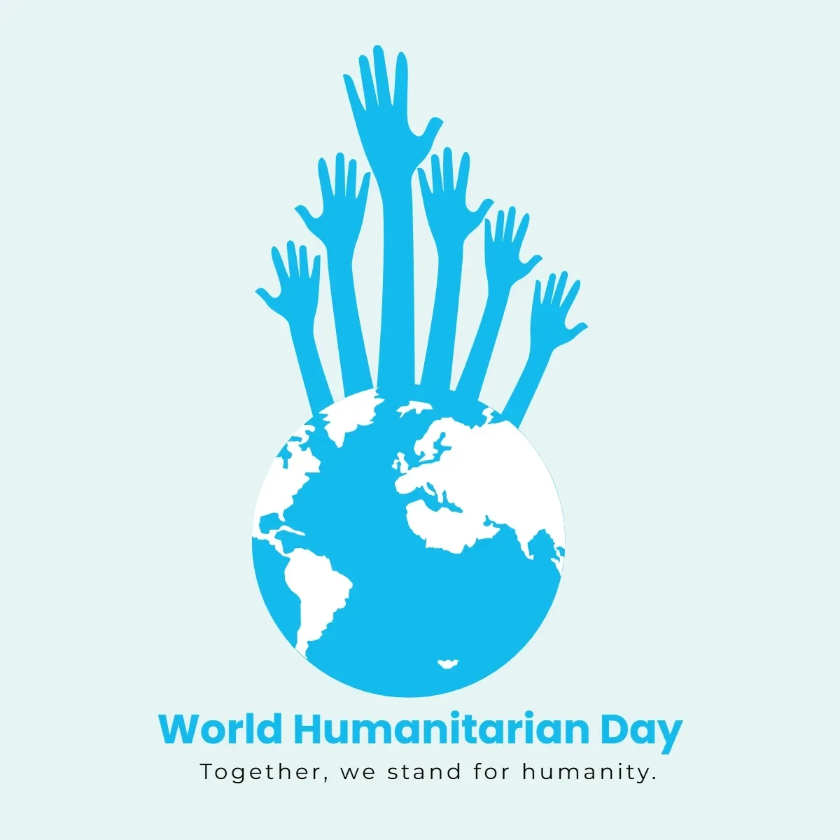 Free World Humanitarian Day Hand Clip Art Template to Edit Online