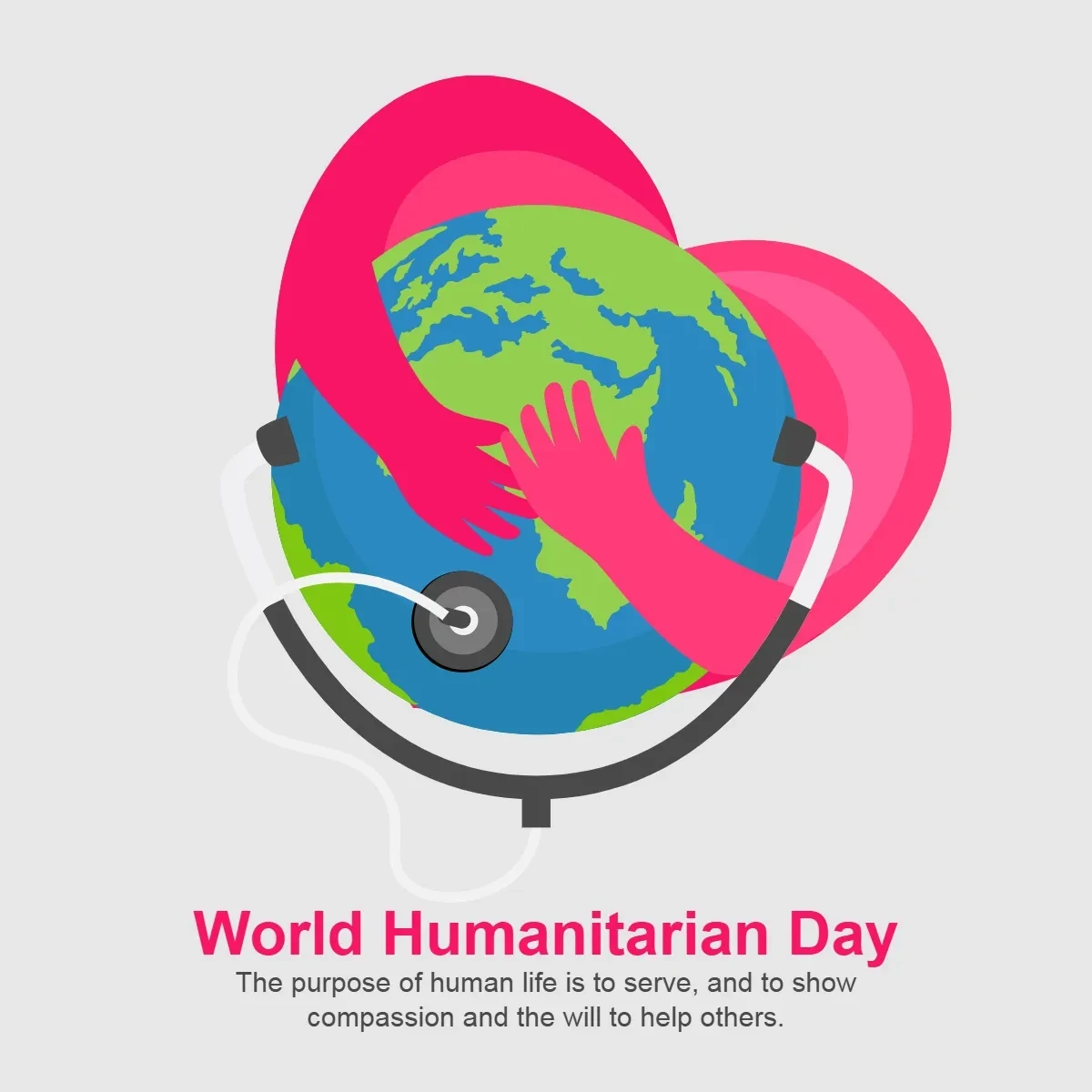 Free World Humanitarian Day Colorful Clip Art Template to Edit Online