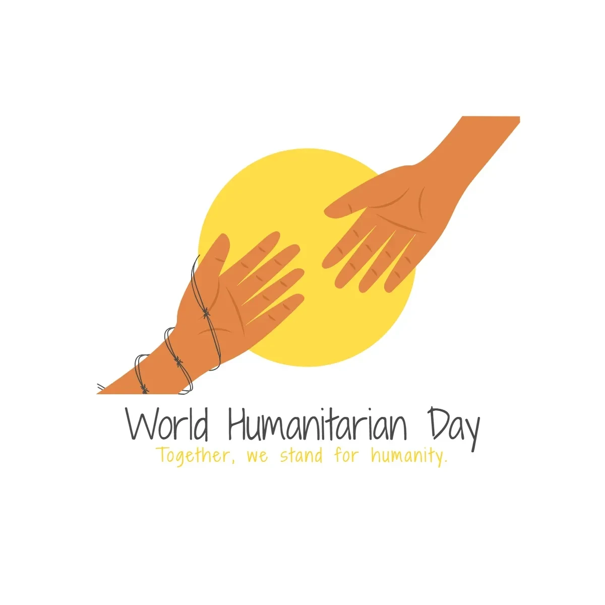 Free World Humanitarian Day Minimalist Clip Art Template to Edit Online