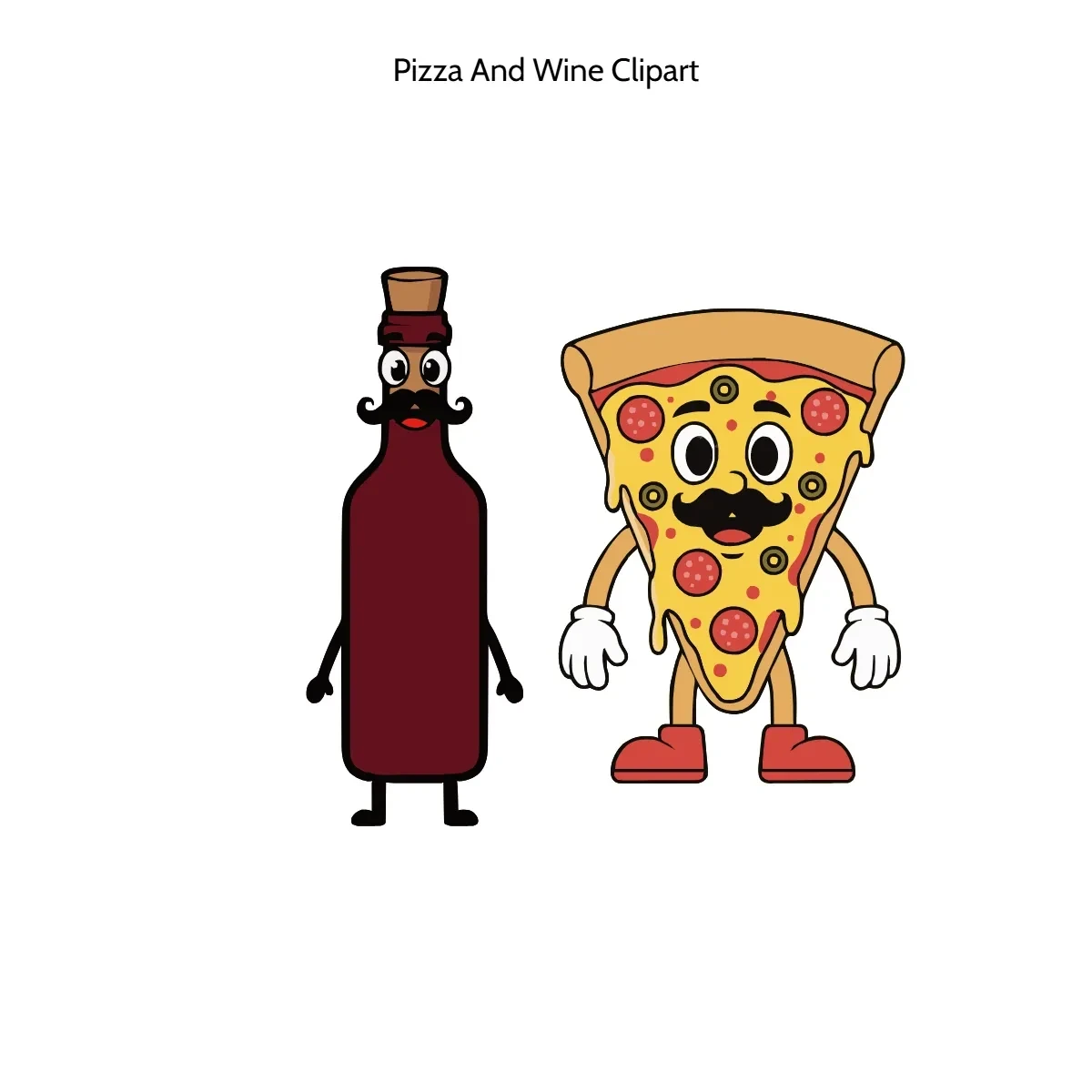 Free Pizza And Wine Clipart Template to Edit Online