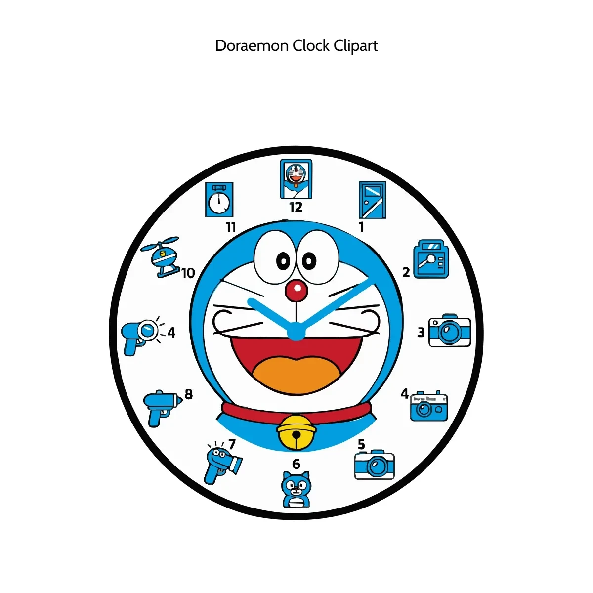 Free Doraemon Clock Clipart Template to Edit Online