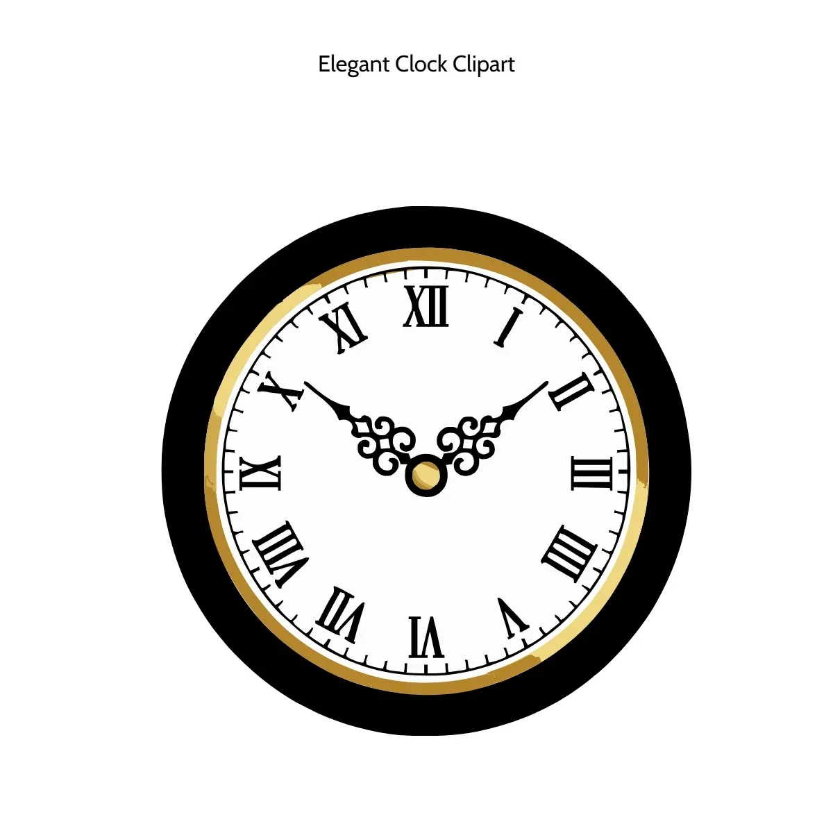 Free Elegant Clock Clipart Template to Edit Online