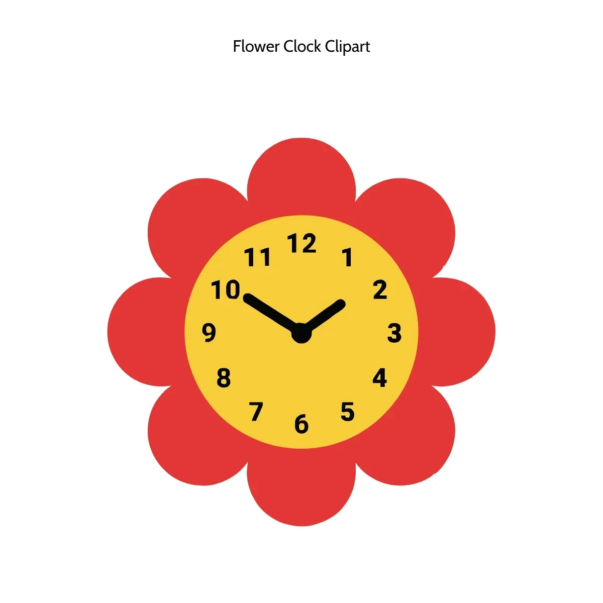 Free Flower Clock Clipart Template to Edit Online