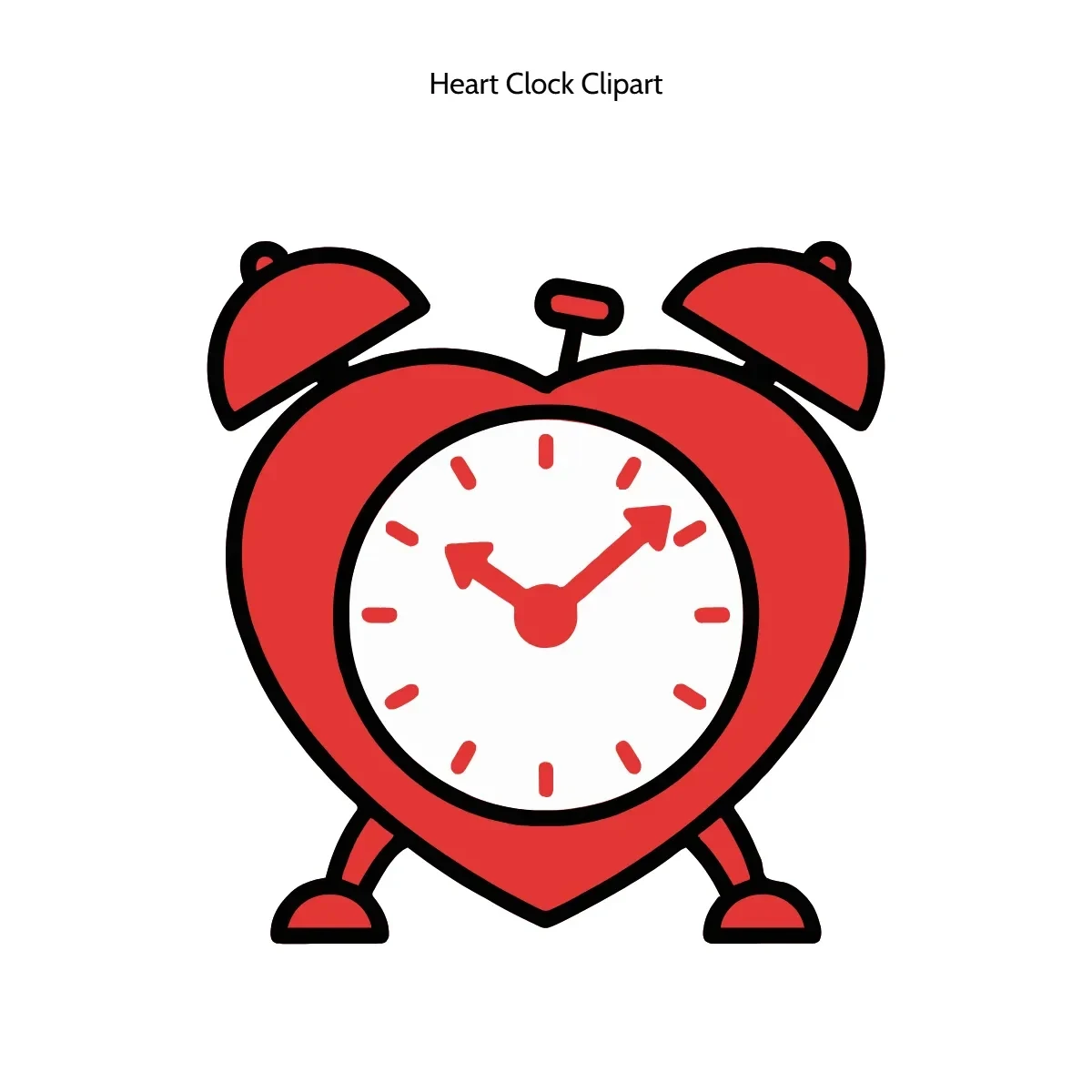 Free Heart Clock Clipart Template to Edit Online