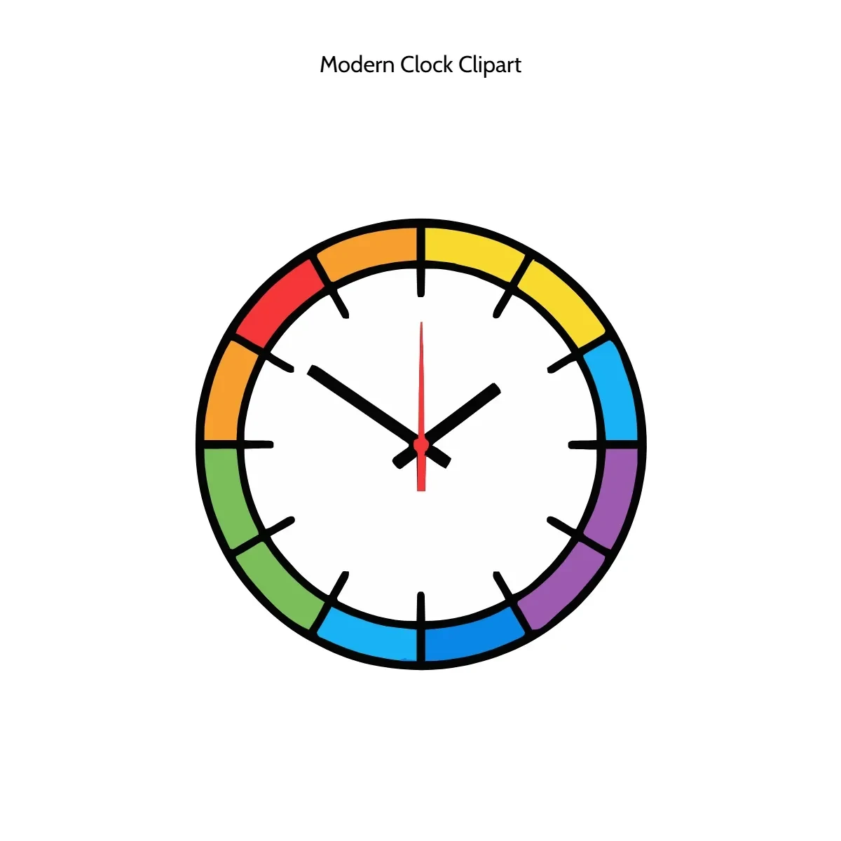 Free Modern Clock Clipart Template to Edit Online