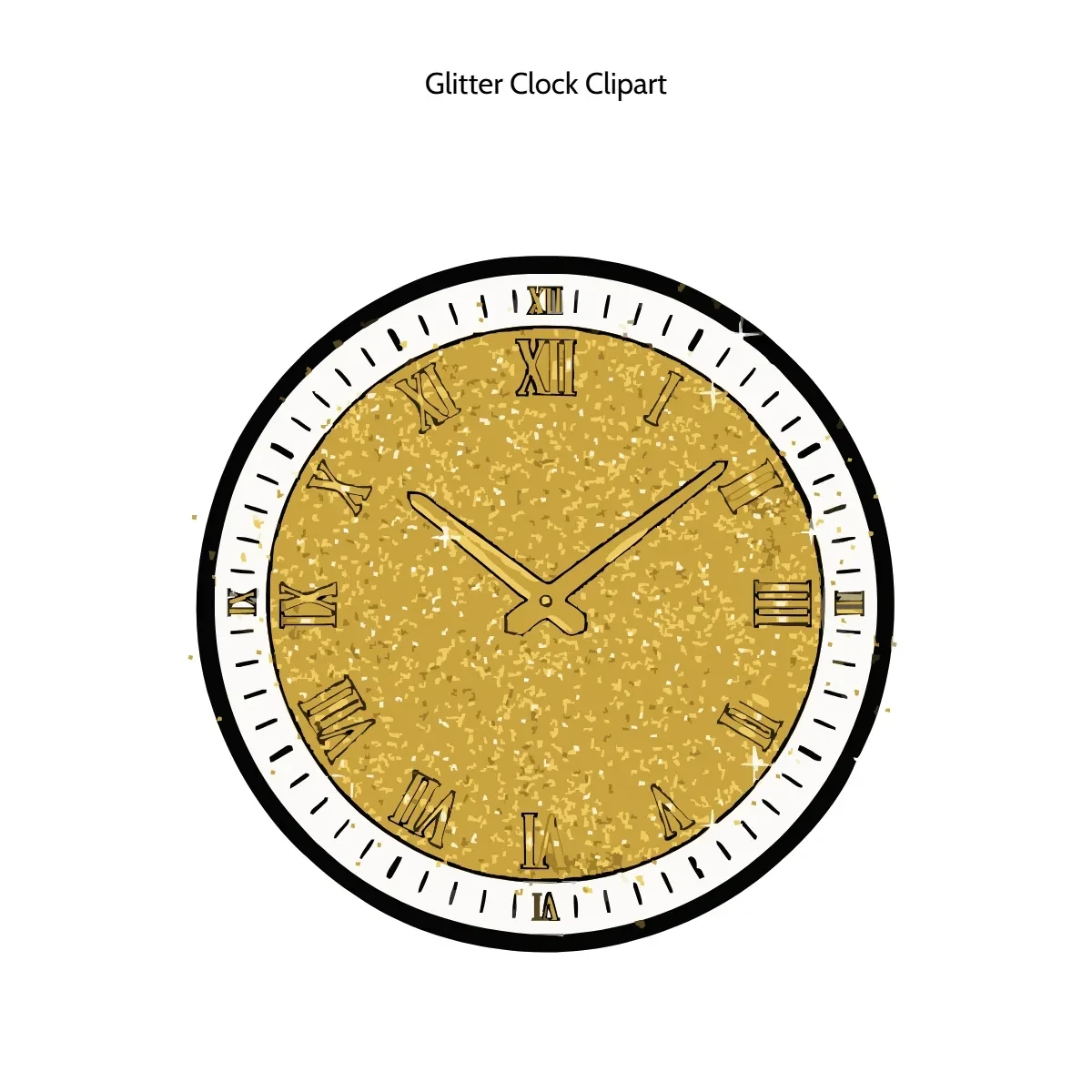 Free Glitter Clock Clipart Template to Edit Online