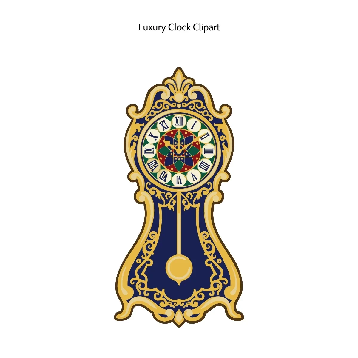 Free Luxury Clock Clipart Template to Edit Online