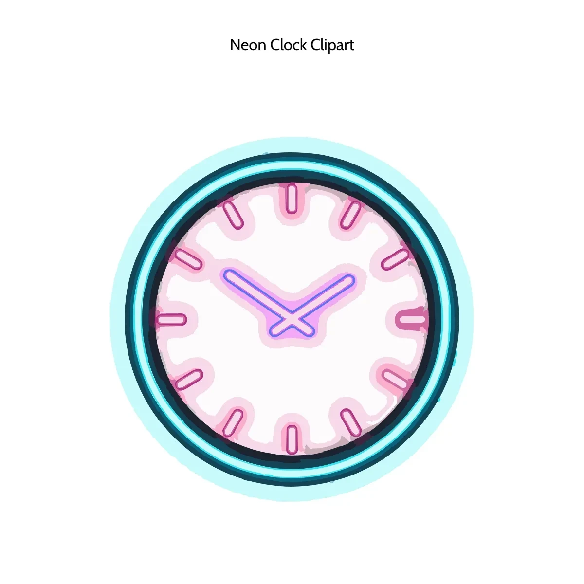 Free Neon Clock Clipart Template to Edit Online