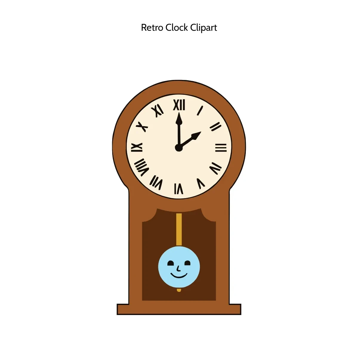 Free Retro Clock Clipart Template to Edit Online