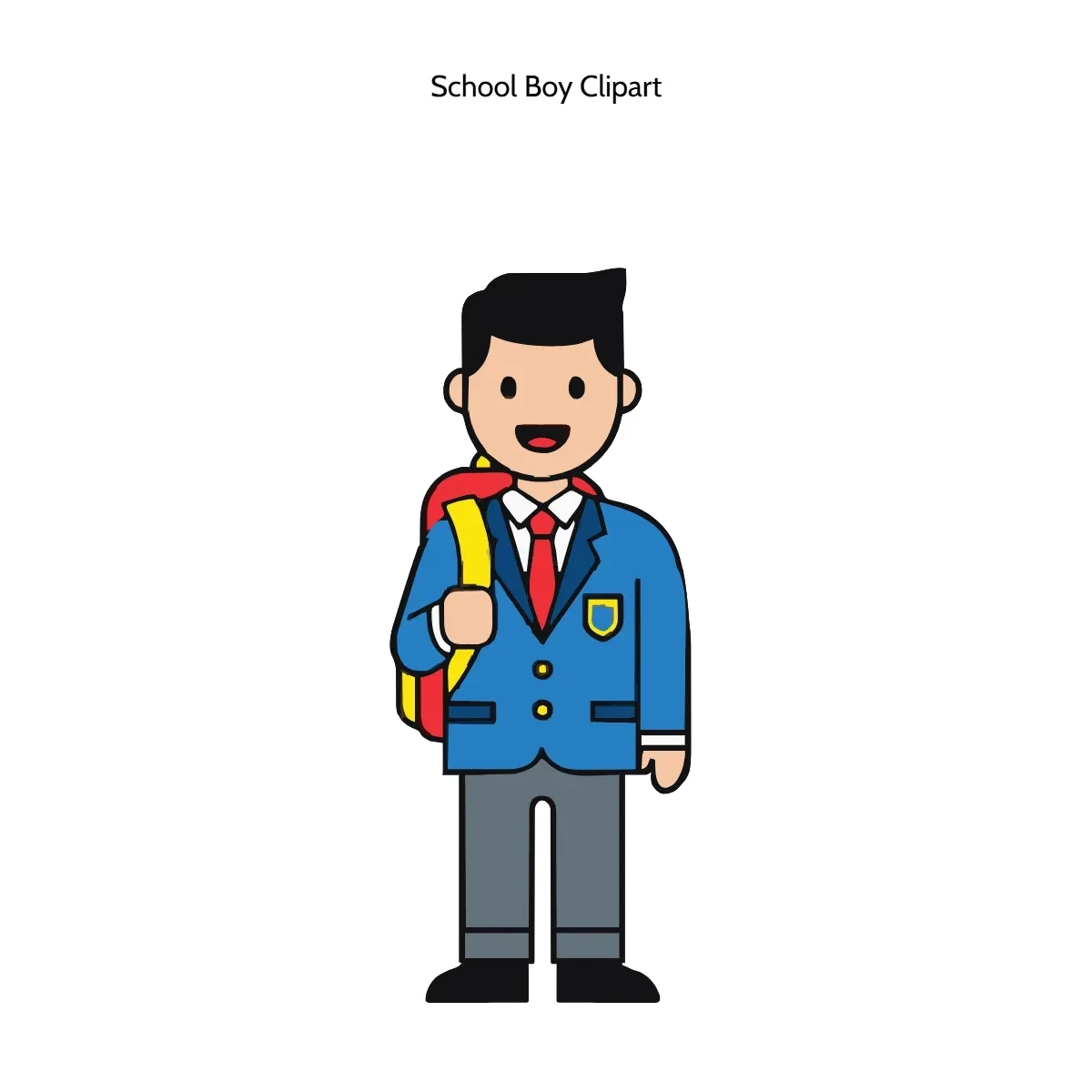 Free School Boy Clipart Template to Edit Online