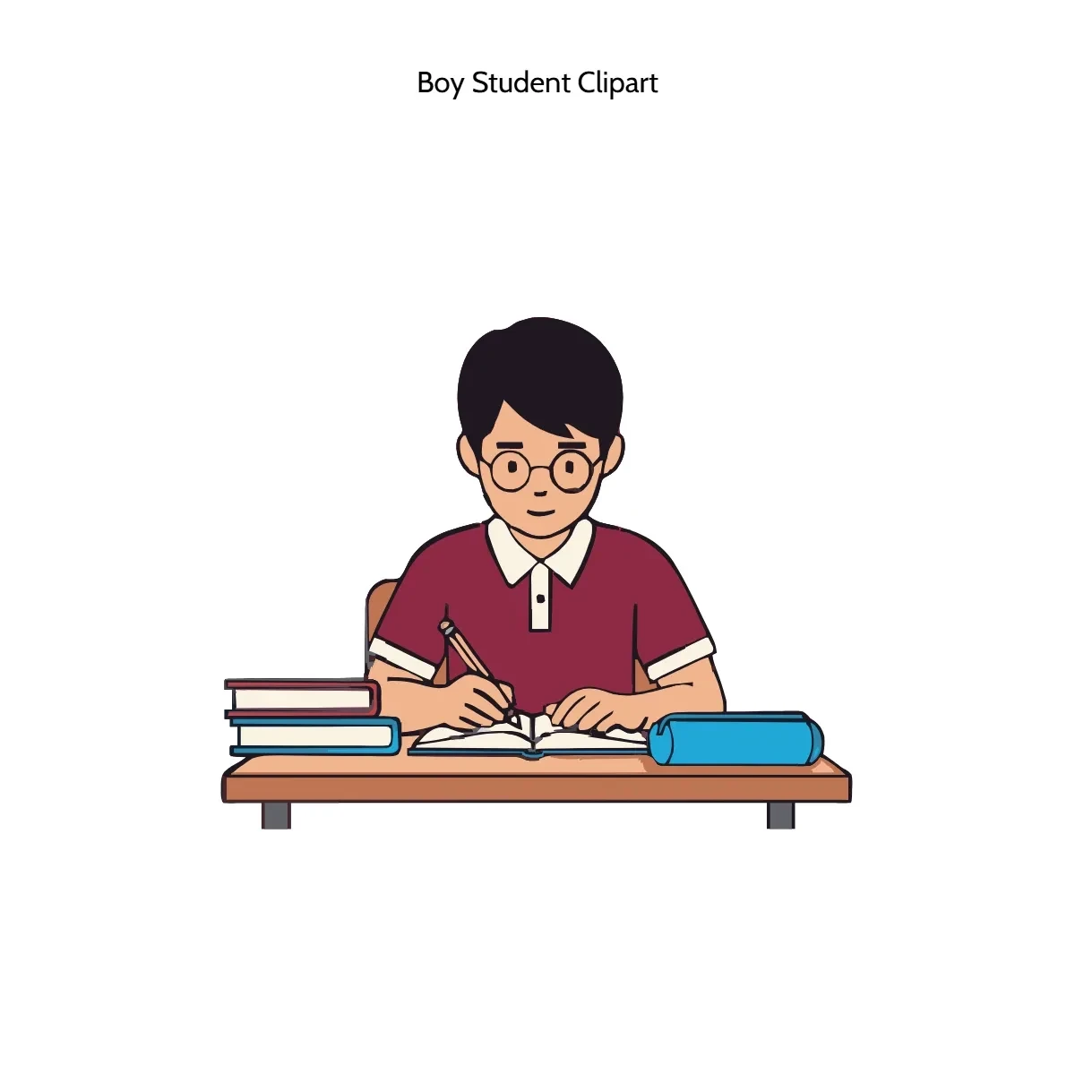 Free Boy Student Clipart Template to Edit Online